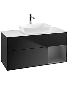 Villeroy und Boch Finion Villeroy und Boch Finion F831GKPD 120cm, cover plate white matt, shelves anthracite matt lacquer, black matt lacquer