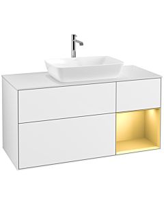 Villeroy und Boch Finion Villeroy und Boch Finion F831HFGF 120cm, cover plate white matt, shelves gold matt lacquer, glossy white lacquer