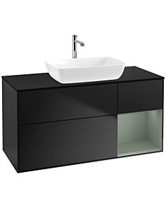 Villeroy und Boch Finion Villeroy und Boch Finion F832GMPD 120cm, cover plate black matt, shelves olive matt lacquer, black matt lacquer