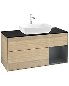 Villeroy und Boch Finion Villeroy und Boch Finion F832HGPC 120cm, cover plate black matt, shelves midnight matt lacquer, Oak Veneer