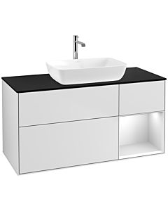 Villeroy und Boch Finion Villeroy und Boch Finion F832MTMT 120cm, cover plate black matt, shelves white matt lacquer, white matt lacquer
