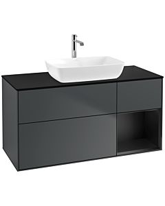 Villeroy und Boch Finion Villeroy und Boch Finion F832PDHG 120cm, cover plate black matt, shelves black matt lacquer, midnight Blue Matt Lacquer