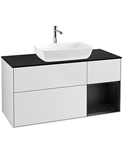 Villeroy und Boch Finion Villeroy und Boch Finion F832PDMT 120cm, cover plate black matt, shelves black matt lacquer, white matt lacquer