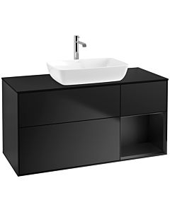 Villeroy und Boch Finion Villeroy und Boch Finion F832PDPD 120cm, cover plate black matt, shelves black matt lacquer, black matt lacquer