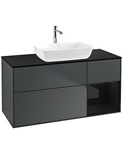 Villeroy und Boch Finion Villeroy und Boch Finion F832PHHG 120cm, cover plate black matt, shelves Glossy black lacquer, Midnight Blue Matt Lacquer