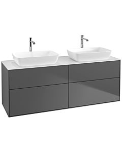 Villeroy und Boch Finion Waschtischunterschrank F84100GK 160x60,3cm, Abdeckplatte white matt, Anthracite matt