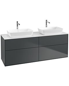 Villeroy und Boch Finion Waschtischunterschrank F84100HG 160x60,3cm, Abdeckplatte white matt, Midnight Blue Matt Lacquer