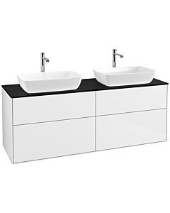 Villeroy und Boch Finion Villeroy und Boch F84200GF 160x60,3cm, plaque de finition noir mat, laqué blanc brillant