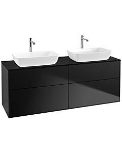 Villeroy und Boch Finion Villeroy und Boch F84200PD 160x60.3cm, plaque de finition noir mat, laqué noir mat