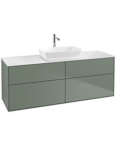 Villeroy und Boch Finion Waschtischunterschrank F85100GM 160x60,3cm, Abdeckplatte white matt, Olive Matt Lacquer