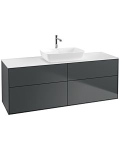 Villeroy und Boch Finion Waschtischunterschrank F85100HG 160x60,3cm, Abdeckplatte white matt, Midnight Blue Matt Lacquer