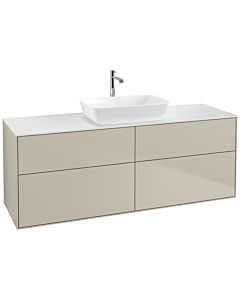 Villeroy und Boch Finion Waschtischunterschrank F85100HH 160x60,3cm, Abdeckplatte white matt, Sand Matt Lacquer