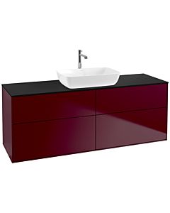 Villeroy und Boch Finion Waschtischunterschrank F85200HB 160x60,3cm, Abdeckplatte black matt, Peony Matt