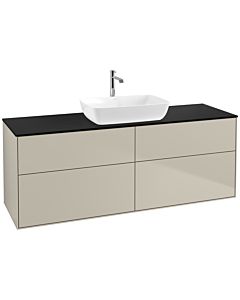 Villeroy und Boch Finion Waschtischunterschrank F85200HH 160x60,3cm, Abdeckplatte black matt, Sand Matt Lacquer