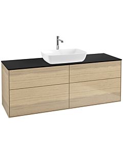 Villeroy und Boch Finion Waschtischunterschrank F85200PC 160x60,3cm, Abdeckplatte black matt, Oak Veneer