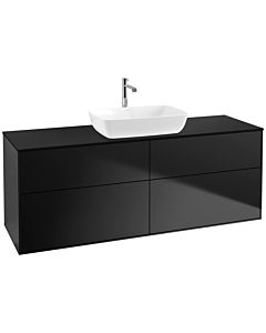 Villeroy und Boch Finion Waschtischunterschrank F85200PD 160x60,3cm, Abdeckplatte black matt, Black matt lacquer