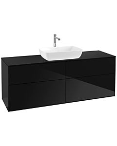 Villeroy und Boch Finion Villeroy und Boch F85200PH 160x60,3cm, plaque de finition noir mat, Glossy Black Lacquer