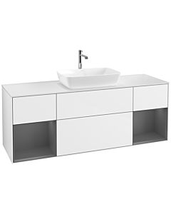 Villeroy und Boch Finion Villeroy und Boch Finion F861GKGF 160cm, cover plate white matt, shelves anthracite matt lacquer, glossy white lacquer