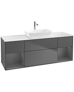Villeroy und Boch Finion Villeroy und Boch Finion F861GKGK 160cm, cover plate white matt, shelves anthracite matt lacquer, anthracite matt