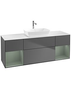 Villeroy und Boch Finion Villeroy und Boch Finion F861GMGK 160cm, cover plate white matt, shelves olive matt lacquer, anthracite matt