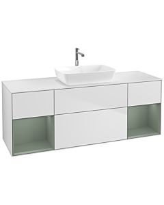 Villeroy und Boch Finion Villeroy und Boch Finion F861GMMT 160cm, cover plate white matt, shelves olive matt lacquer, white matt lacquer