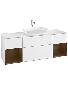 Villeroy und Boch Finion Villeroy und Boch Finion F861GNGF 160cm, cover plate white matt, shelves Walnut Veneer , glossy white lacquer
