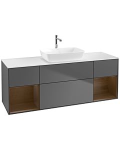Villeroy und Boch Finion Villeroy und Boch Finion F861GNGK 160cm, cover plate white matt, shelves Walnut Veneer , anthracite matt