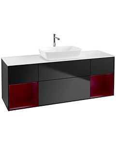 Villeroy und Boch Finion Villeroy und Boch Finion F861HBPD 160cm, cover plate white matt, shelves Peony matt lacquer, black matt lacquer