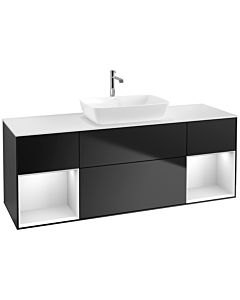 Villeroy und Boch Finion Villeroy und Boch Finion F861MTPD 160cm, cover plate white matt, shelves white matt lacquer, black matt lacquer