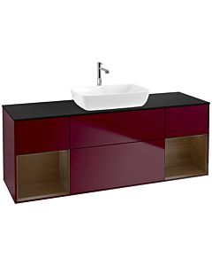 Villeroy und Boch Finion Villeroy und Boch Finion F862GNHB 160cm, cover plate black matt, shelves Walnut Veneer , Peony Matt