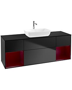 Villeroy und Boch Finion Villeroy und Boch Finion F862HBPD 160cm, cover plate black matt, shelves Peony matt lacquer, black matt lacquer