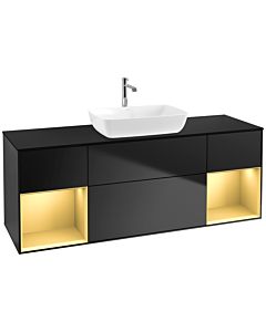 Villeroy und Boch Finion Villeroy und Boch Finion F862HFPD 160cm, cover plate black matt, shelves gold matt lacquer, black matt lacquer