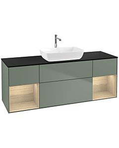 Villeroy und Boch Finion Villeroy und Boch Finion F862PCGM 160cm, cover plate black matt, shelves Oak Veneer , Olive Matt Lacquer