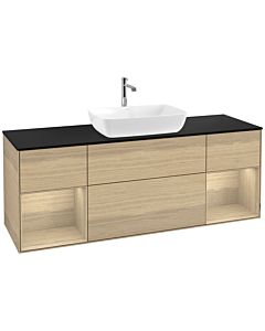 Villeroy und Boch Finion Villeroy und Boch Finion F862PCPC 160cm, cover plate black matt, shelves Oak Veneer , Oak Veneer