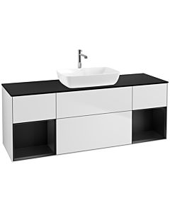 Villeroy und Boch Finion Villeroy und Boch Finion F862PDMT 160cm, cover plate black matt, shelves black matt lacquer, white matt lacquer
