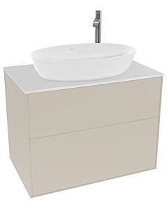 Villeroy und Boch Finion Waschtischunterschrank F87100HH 80x60,3cm, Abdeckplatte white matt, Sand Matt Lacquer