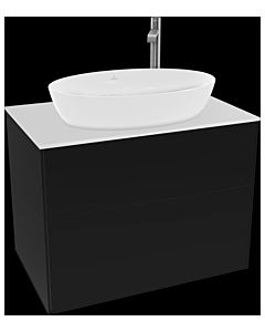 Villeroy und Boch Finion Waschtischunterschrank F87100PD 80x60,3cm, Abdeckplatte white matt, Black matt lacquer