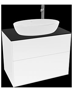 Villeroy und Boch Finion Waschtischunterschrank F87200GF 80x60,3cm, Abdeckplatte black matt, Glossy white lacquer