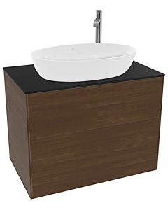 Villeroy und Boch Finion Villeroy und Boch F87200GN 80x60,3cm, plaque de recouvrement noir mat, placage noyer