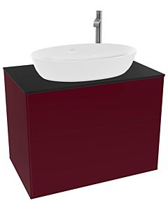 Villeroy und Boch Finion Waschtischunterschrank F87200HB 80x60,3cm, Abdeckplatte black matt, Peony Matt