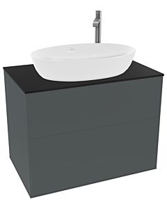 Villeroy und Boch Finion Waschtischunterschrank F87200HG 80x60,3cm, Abdeckplatte black matt, Midnight Blue Matt Lacquer