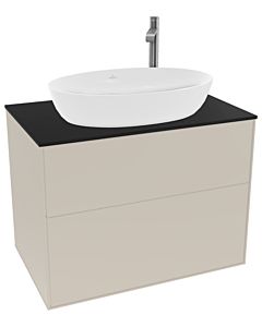 Villeroy und Boch Finion Waschtischunterschrank F87200HH 80x60,3cm, Abdeckplatte black matt, Sand Matt Lacquer
