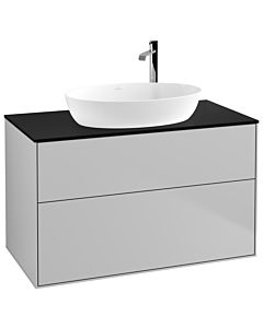 Villeroy und Boch Finion Waschtischunterschrank F88200GJ 100x60,3cm, Abdeckplatte black matt, Light grey matt