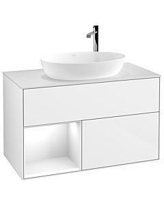 Villeroy und Boch Finion Villeroy und Boch Finion F891GFGF 100cm, cover plate white matt, shelves Glossy white lacquer, Glossy white lacquer