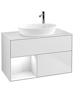 Villeroy und Boch Finion Villeroy und Boch Finion F891GFMT 100cm, cover plate white matt, shelves Glossy white lacquer, white matt lacquer