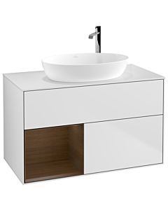 Villeroy und Boch Finion Villeroy und Boch Finion F891GNMT 100cm, cover plate white matt, shelves Walnut Veneer , white matt lacquer