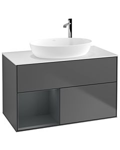 Villeroy und Boch Finion Villeroy und Boch Finion F891HGGK 100cm, cover plate white matt, shelves midnight matt lacquer, anthracite matt
