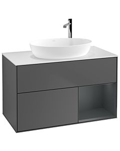 Villeroy und Boch Finion Villeroy und Boch Finion F901HGGK 100cm, cover plate white matt, shelves midnight matt lacquer, anthracite matt