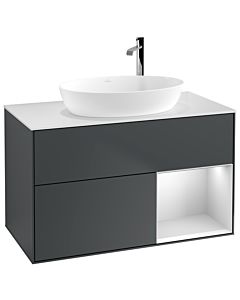 Villeroy und Boch Finion Villeroy und Boch Finion F901MTHG 100cm, cover plate white matt, shelves white matt lacquer, midnight Blue Matt Lacquer