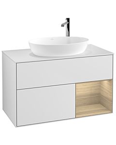 Villeroy und Boch Finion Villeroy und Boch Finion F901PCMT 100cm, cover plate white matt, shelves Oak Veneer , white matt lacquer